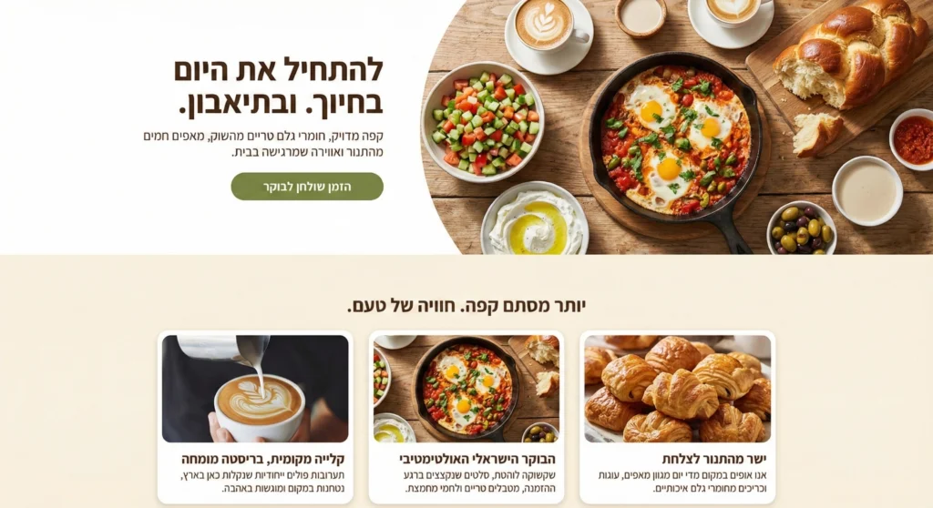 עיצוב אתר מסעדנות להתחיל את היום בחיוך