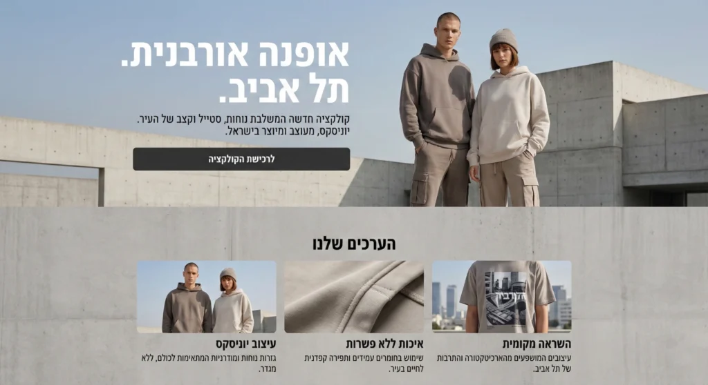 עיצוב אתר עיצוב ואומנות אופנה אורבנית